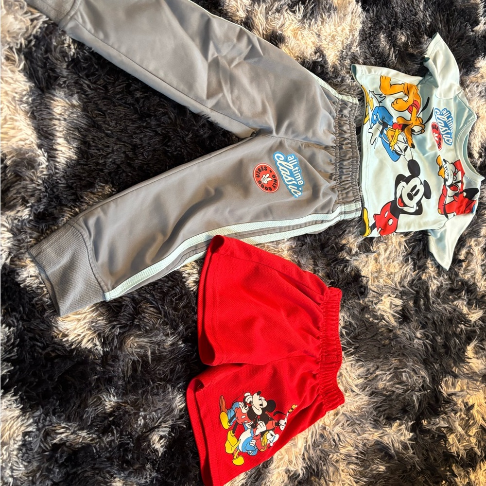 Disney Mickey and Friends Gray and Red Outfit Set